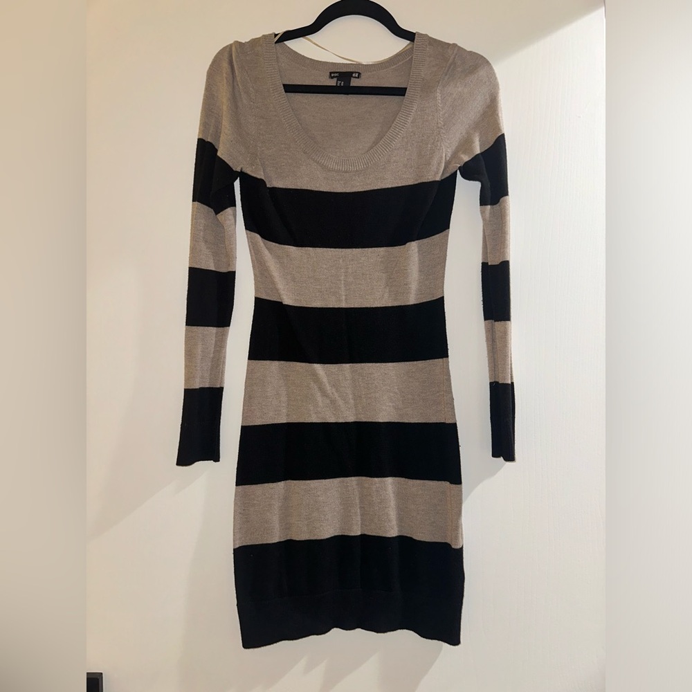 H&M striped sweater dress